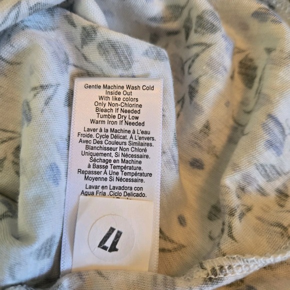 Nation LTD 100% Pima Cotton Ruffle Sleeve Jersey Top T Shirt Floral Large - Picture 9 of 10